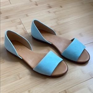 J.Crew Suede Peep-Toe D’orsay Flats